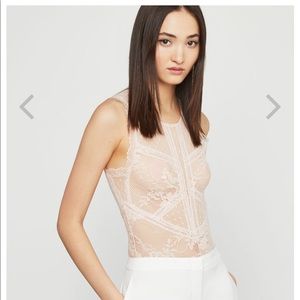 BCBG floral sleeveless bodysuit